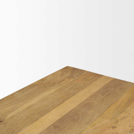 Viktor 55"L Light Brown Solid Wood Coffee Table from Mercana - Luna Furniture