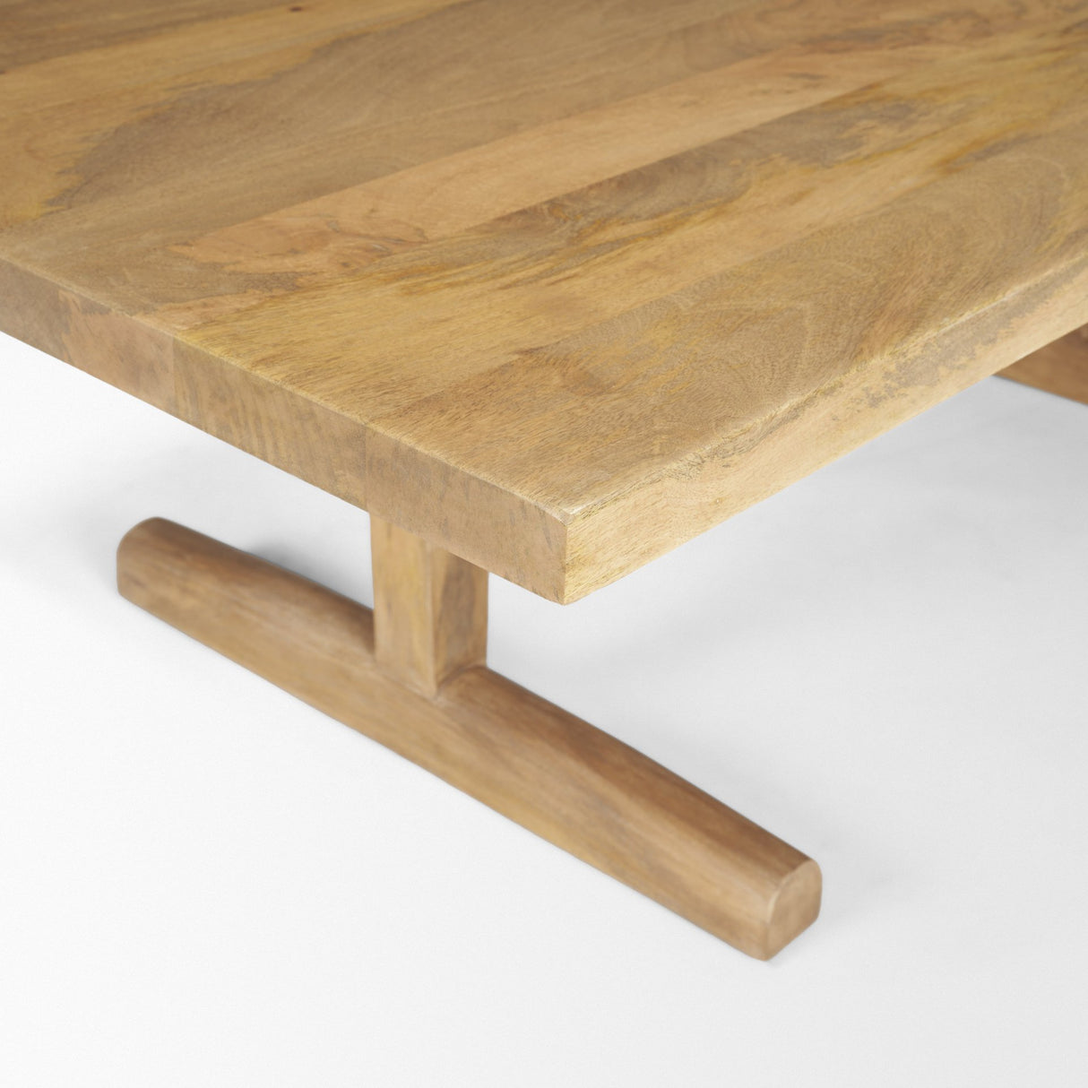 Viktor 55"L Light Brown Solid Wood Coffee Table from Mercana - Luna Furniture