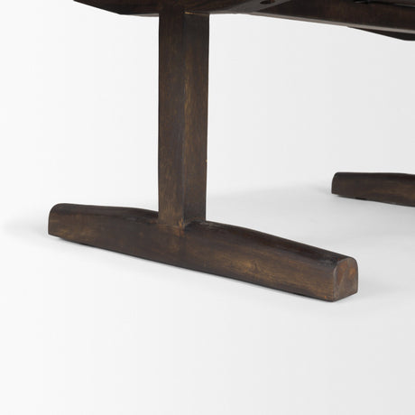 Viktor 55"L Dark Brown Solid Wood Coffee Table from Mercana - Luna Furniture