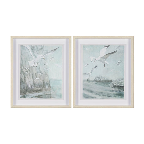 Storm is Coming (Set of 2) Seagulls by Melody Ducharme a Hand Embellished Framed Print under Glass from Mercana - Luna Furniture