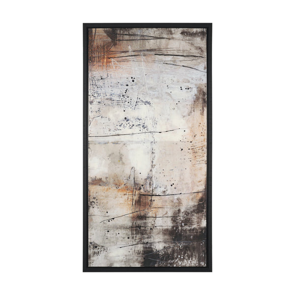 Blk Wht Bronze II by Jennifer Goldberger a Hand Embellished Textured Framed Canvas