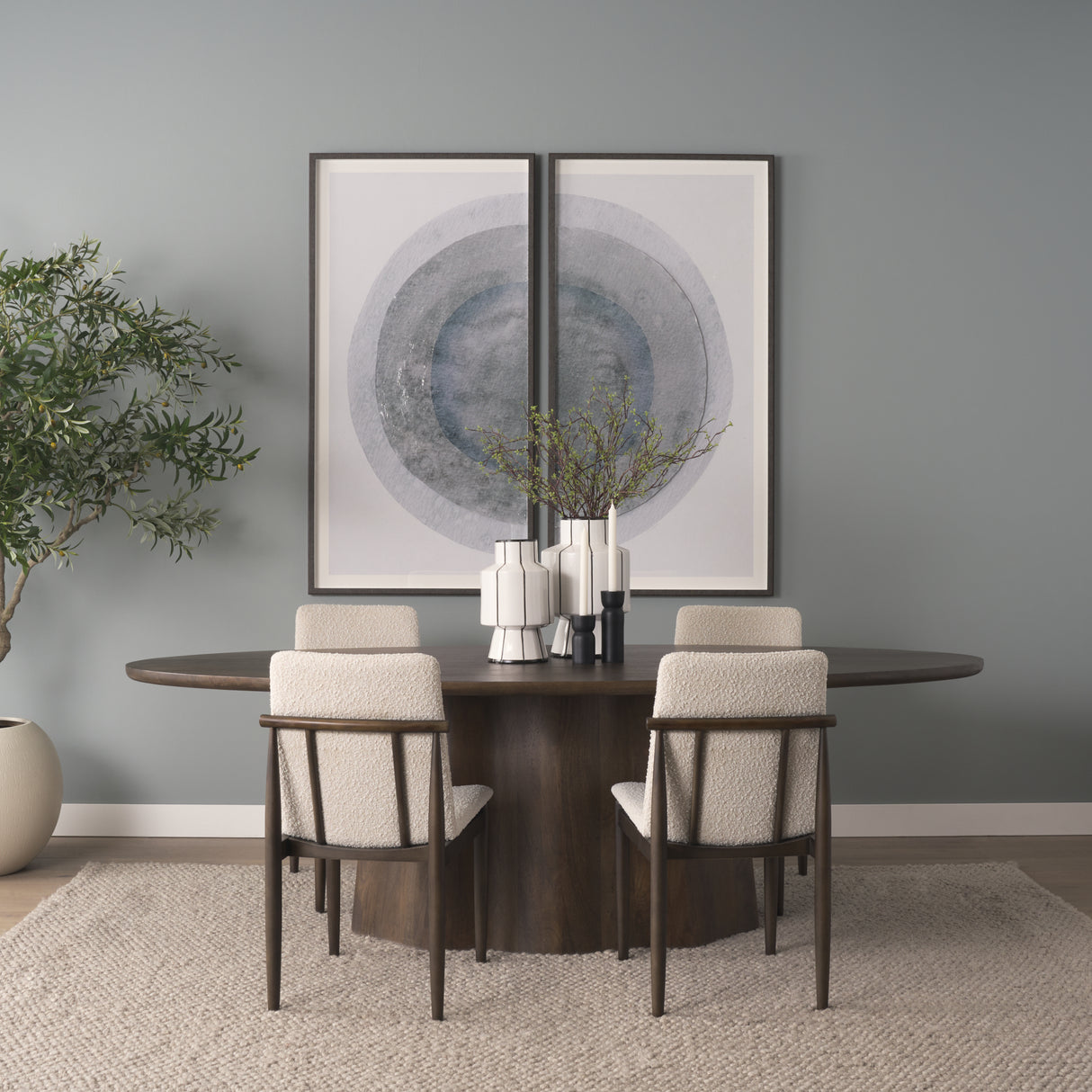 Jovani 94" Solid Dark Brown Mango Wood Oval Dining Table from Mercana - Luna Furniture