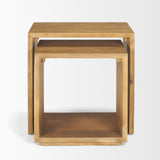Alanna 22.0L x 15.0W x 22.0H Set of 2 Brown Wood Nesting Accent Tables from Mercana - Luna Furniture