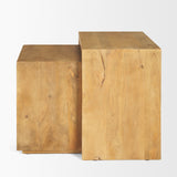 Alanna 22.0L x 15.0W x 22.0H Set of 2 Brown Wood Nesting Accent Tables from Mercana - Luna Furniture