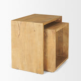Alanna 22.0L x 15.0W x 22.0H Set of 2 Brown Wood Nesting Accent Tables from Mercana - Luna Furniture