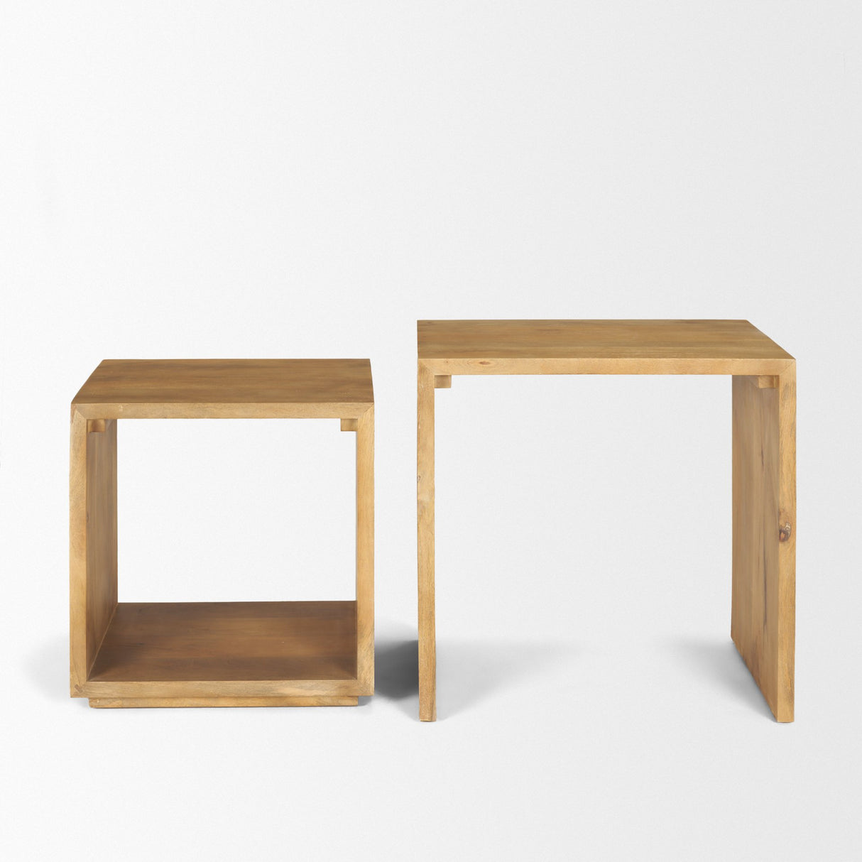Alanna 22.0L x 15.0W x 22.0H Set of 2 Brown Wood Nesting Accent Tables from Mercana - Luna Furniture