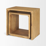Alanna 22.0L x 15.0W x 22.0H Set of 2 Brown Wood Nesting Accent Tables from Mercana - Luna Furniture