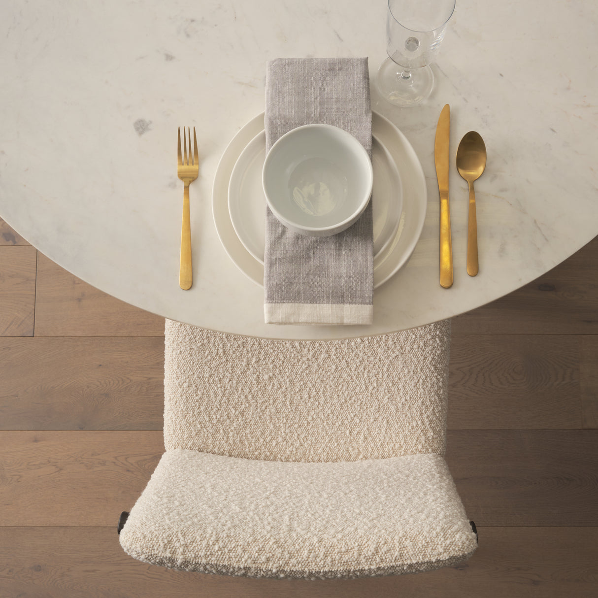 Cavett Cream Boucle Upholstered Seat W/Dark Brown Wood Frame Dining Chair, Set of 2 from Mercana - Luna Furniture