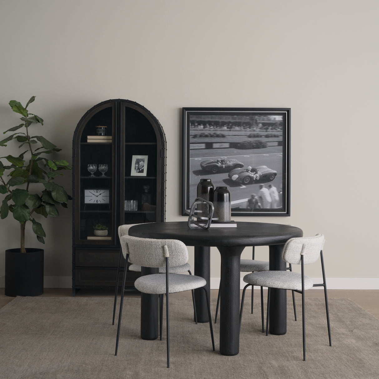 Casey Matte Black Metal w/ Gray Fabric Dining Chair, Set of 2 from Mercana - Luna Furniture