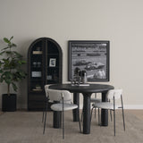 Casey Matte Black Metal w/ Gray Fabric Dining Chair, Set of 2 from Mercana - Luna Furniture