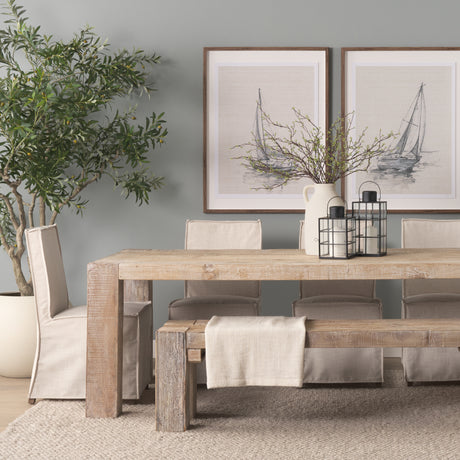 McArthur 94" Whitewash Reclaimed Wood Dining Table from Mercana - Luna Furniture