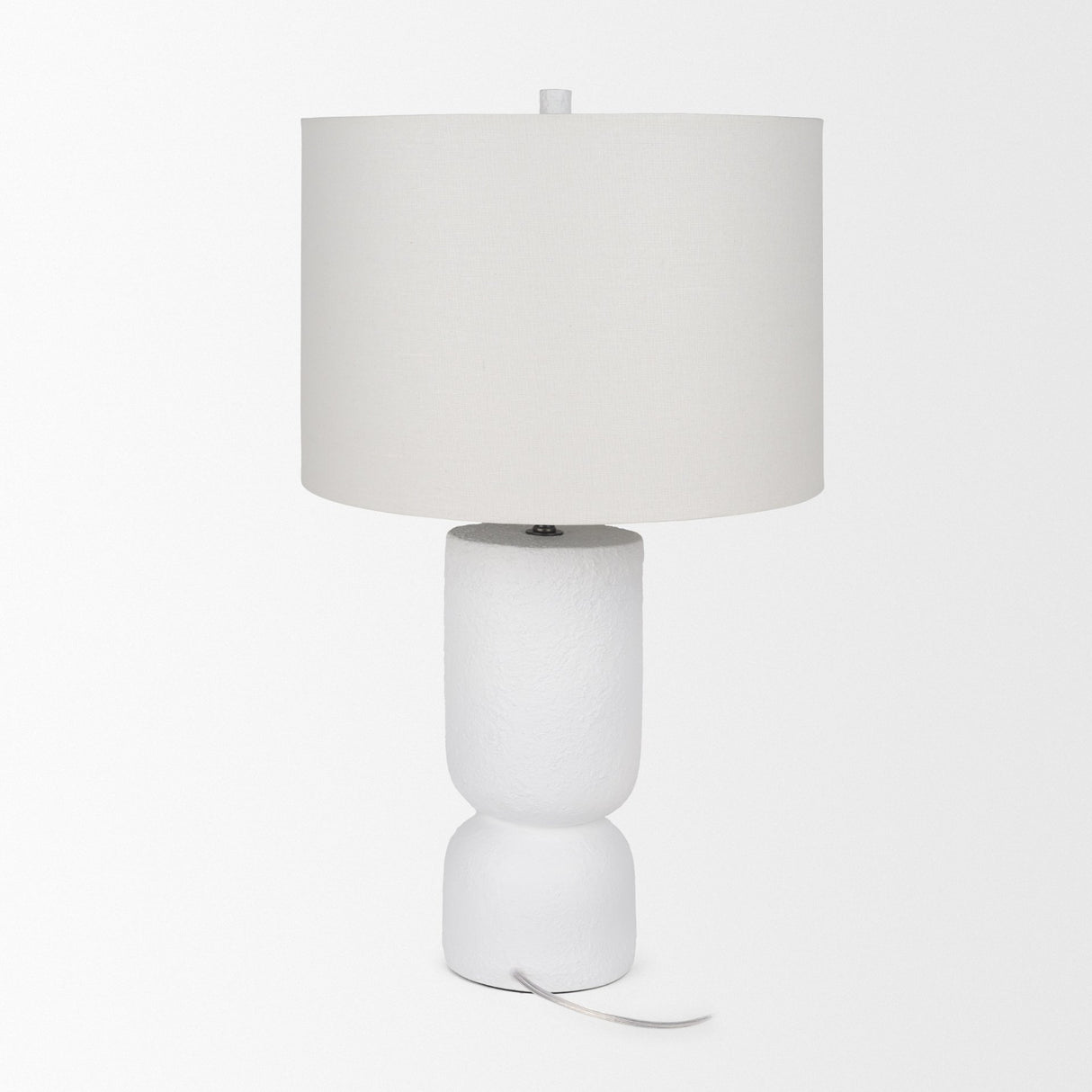 Everly 15.0L x 15.0W x 27.5H White Cement W/Beige Shade Table Lamp from Mercana - Luna Furniture