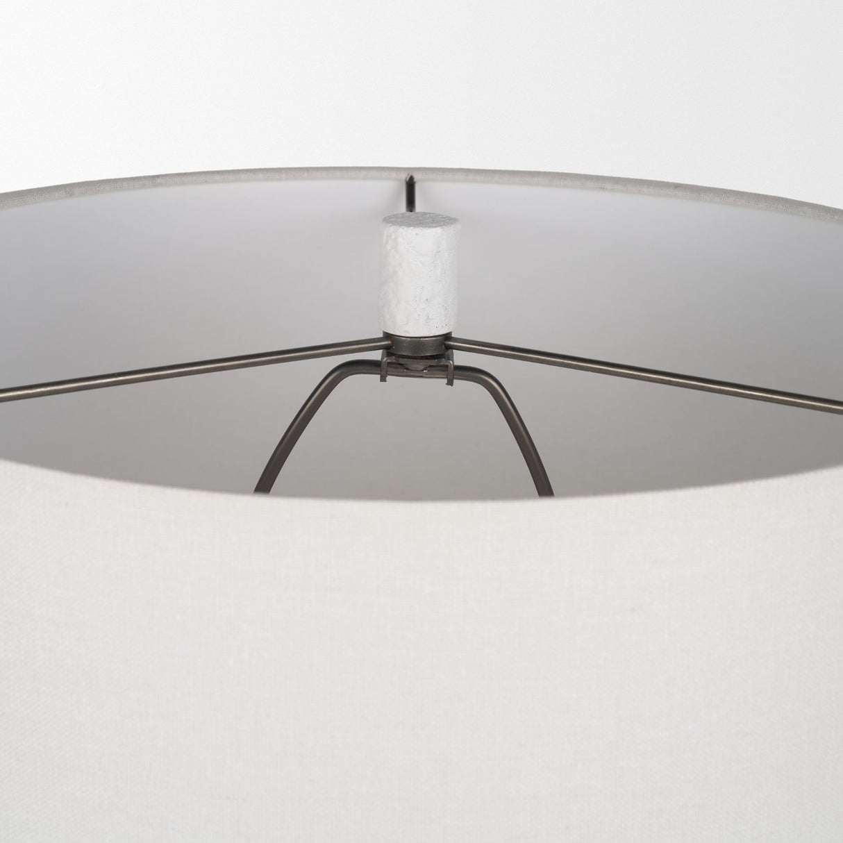 Everly 15.0L x 15.0W x 27.5H White Cement W/Beige Shade Table Lamp from Mercana - Luna Furniture