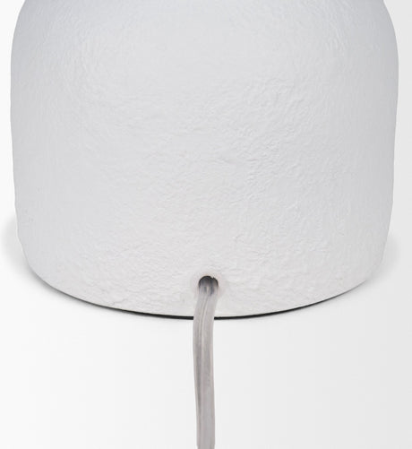 Everly 15.0L x 15.0W x 27.5H White Cement W/Beige Shade Table Lamp from Mercana - Luna Furniture