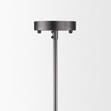 Anna (26"x14") Hanging Gun-Metal w/ Clear Glass Rods Six Bulb Chandelier from Mercana - Luna Furniture