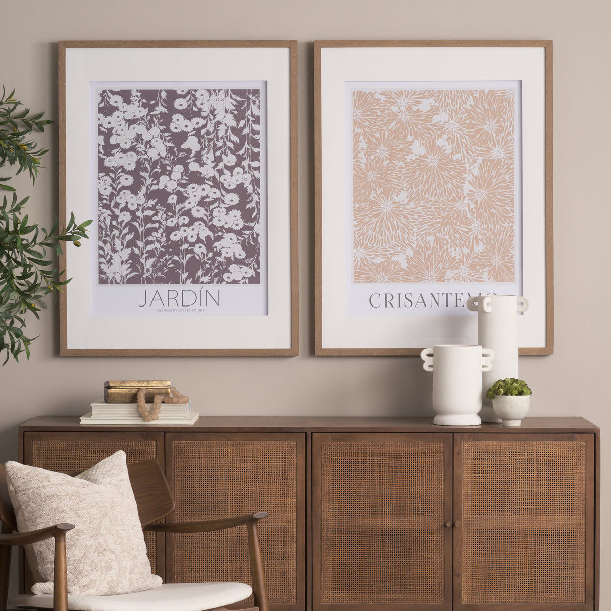 Belleza En Flores I by Mercana Studio a Framed Art Print Matted under Glass from Mercana - Luna Furniture
