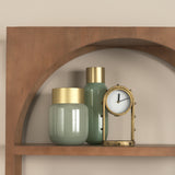 Minty 9.9L x 9.9W x 9.6H Green Glass Vase W/Matte Gold Metal Neck Cuff from Mercana - Luna Furniture