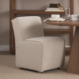 Damon 20.5L x 27.2W x 31.3H Fully Upholstered Cream-Toned Fabric Dining Chair on Casters, Set of 2 from Mercana - Luna Furniture