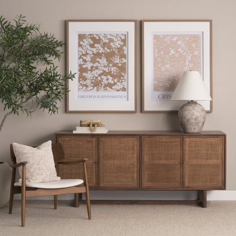 Grier Medium Brown Solid Wood W/Cane Sideboard from Mercana - Luna Furniture
