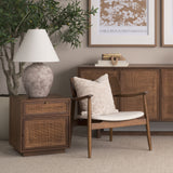 Grier Medium Brown Wood w/ Cane End Table from Mercana - Luna Furniture