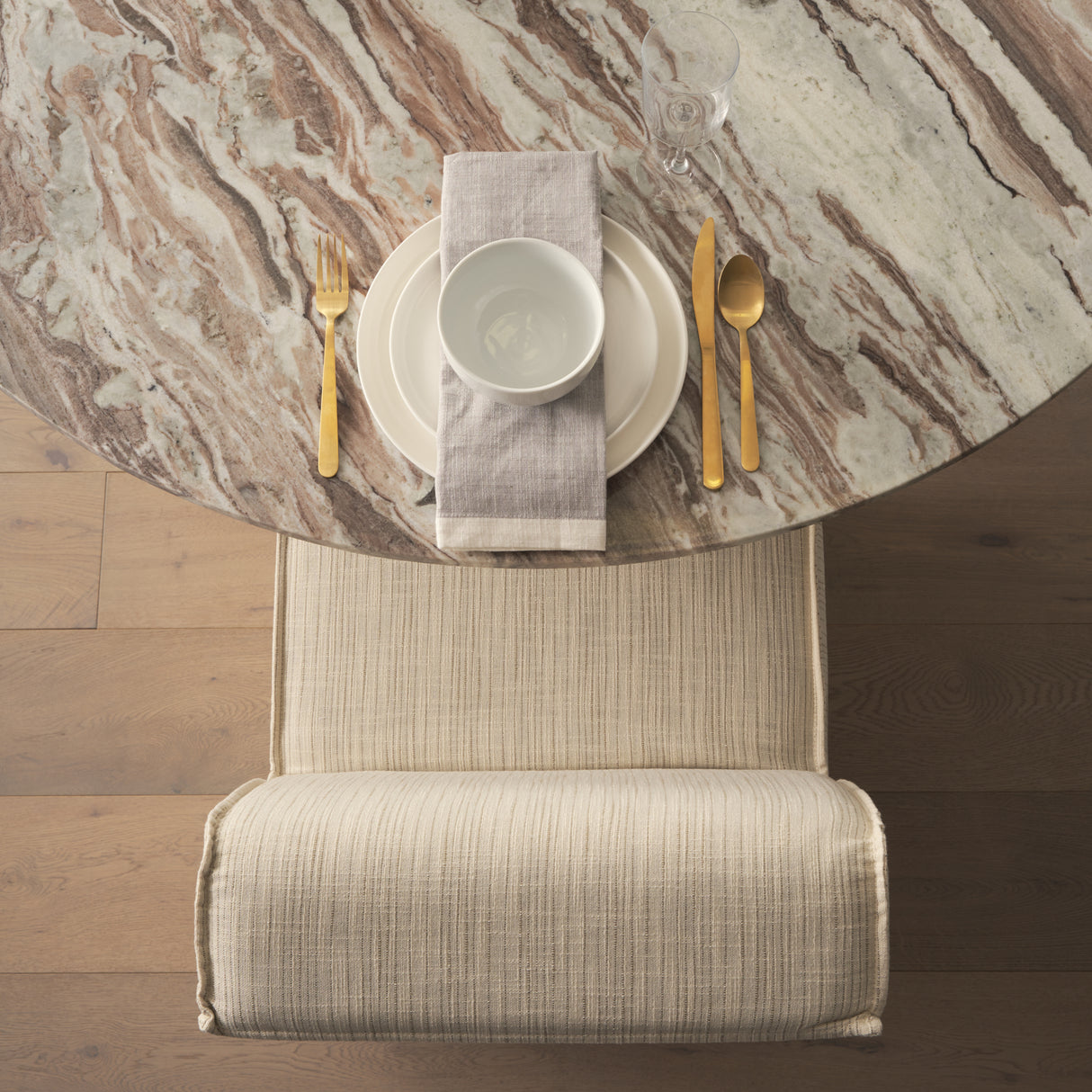 Damon Fully Upholstered Cream-Toned Fabric Dining Chair on Casters, Set of 2 from Mercana - Luna Furniture