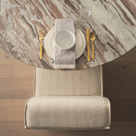 Damon Fully Upholstered Cream-Toned Fabric Dining Chair on Casters, Set of 2 from Mercana - Luna Furniture