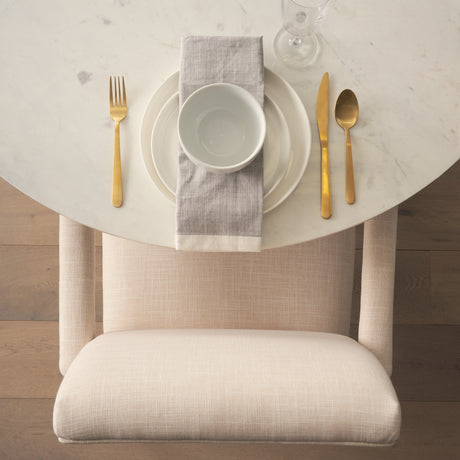 Palisades Cream Fabric Wrap Brown Wood Frame Dining Chair from Mercana - Luna Furniture