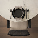 Clara Black Wood W/ Cream Fabric Seat and Cane Back Dining Chair from Mercana - Luna Furniture