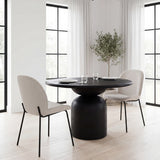 Inala White Fabric Seat Black Metal Frame Dining Chair, Set of 2 from Mercana - Luna Furniture