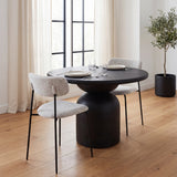 Casey Matte Black Metal w/ Gray Fabric Dining Chair, Set of 2 from Mercana - Luna Furniture
