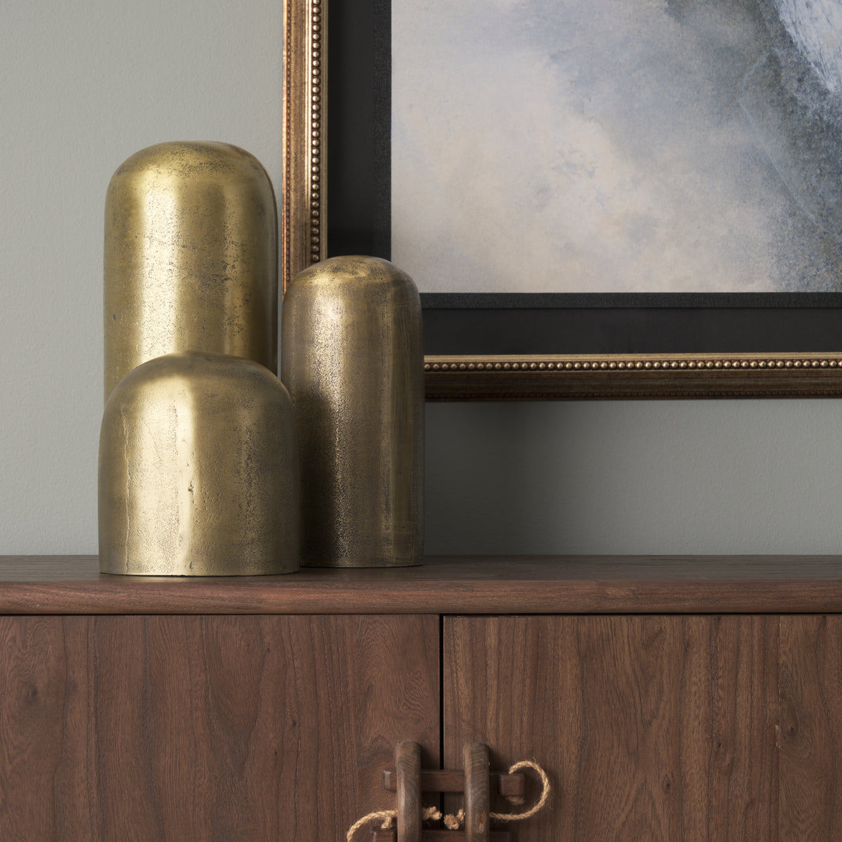 Quonset Extra Tall Brass Finished Aluminum Metal Pillar Object from Mercana - Luna Furniture