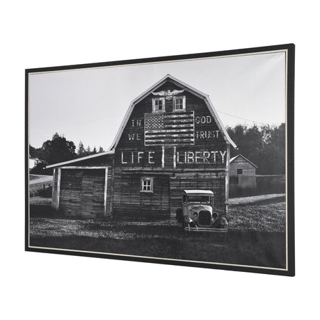 In God We Trust Barn by David Reams a Hand Embellished Textured Framed Canvas Photo Print from Mercana - Luna Furniture