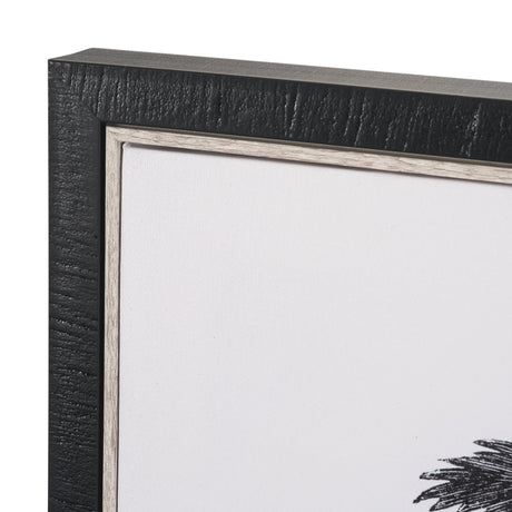 Vintage Palm Tree Drawing I by Les Palmiers Histoire Embellished Textured Framed Canvas from Mercana - Luna Furniture
