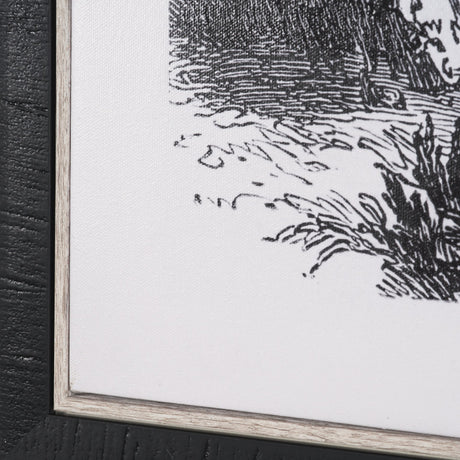 Vintage Palm Tree Drawing I by Les Palmiers Histoire Embellished Textured Framed Canvas from Mercana - Luna Furniture