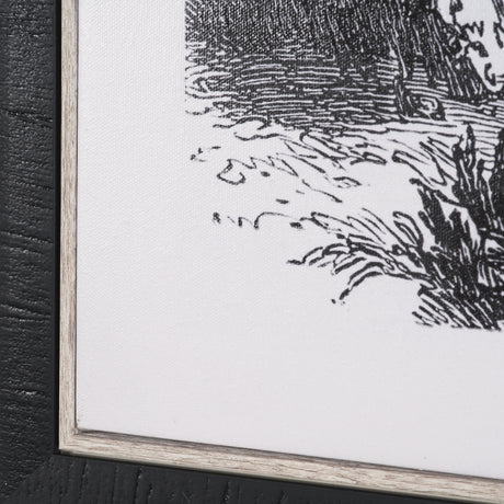 Vintage Palm Tree Drawing V by Les Palmiers Histoire a Hand Embellished Textured Framed Canvas from Mercana - Luna Furniture