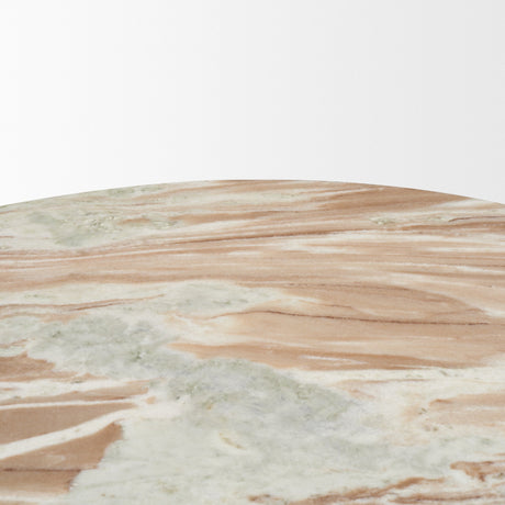 Allyson Round Brown Pedestal w/ Pink Marble Top Coffee Table from Mercana - Luna Furniture
