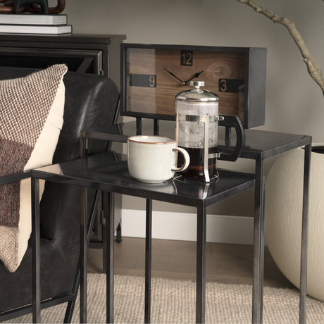 Kasey (Set of 2) 17.7L x 12.6W x 24.4H Galvanized Metal Nesting Accent Tables from Mercana - Luna Furniture