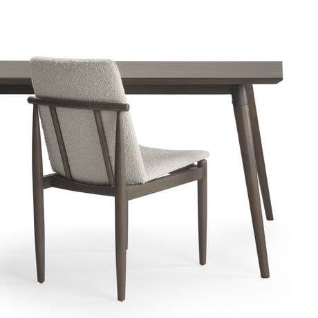 Cavett Cream Boucle Upholstered Seat W/Dark Brown Wood Frame Dining Chair, Set of 2 from Mercana - Luna Furniture