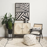 Donna Black Wood Cane-Back w/ Beige Upholstered Seat Dining Chair from Mercana - Luna Furniture