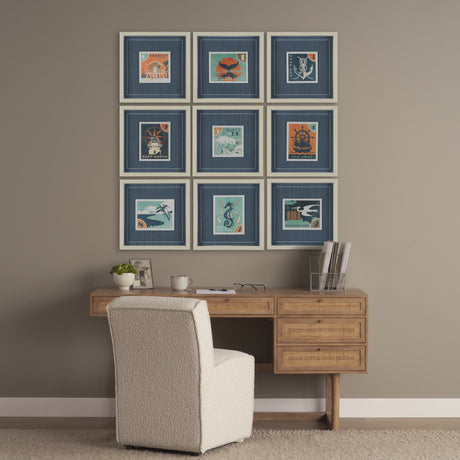 Bon Voyage (Set of 9) by Mercana Studio a Hand Embellished Framed Art Print Matted under Glass from Mercana - Luna Furniture
