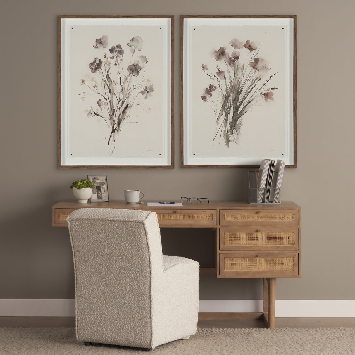 Damon 20.5L x 27.2W x 31.3H Fully Upholstered Cream-Toned Fabric Dining Chair on Casters, Set of 2 from Mercana - Luna Furniture