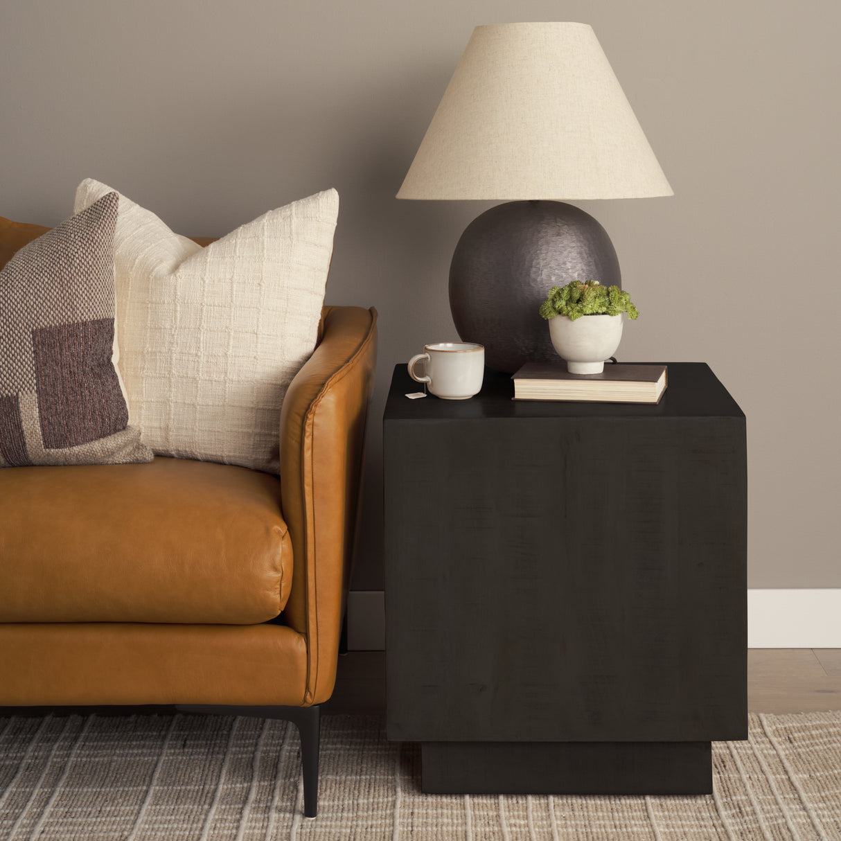 Hayden Dark Brown Wood End/Side Table from Mercana - Luna Furniture