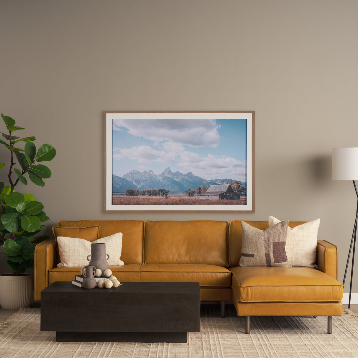 D'Arcy 111"L x 70"D x 33"H Tan Leather Right Chaise Sectional from Mercana - Luna Furniture