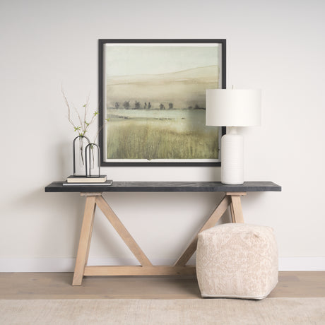Rolling Fields II Hand Embellished Black Framed Watercolor Art Print on Paper Mounted with Backing from Mercana - Luna Furniture