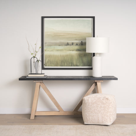 Rolling Fields I Hand Embellished Black Framed Watercolor Art Print on Paper Mounted with Backing from Mercana - Luna Furniture