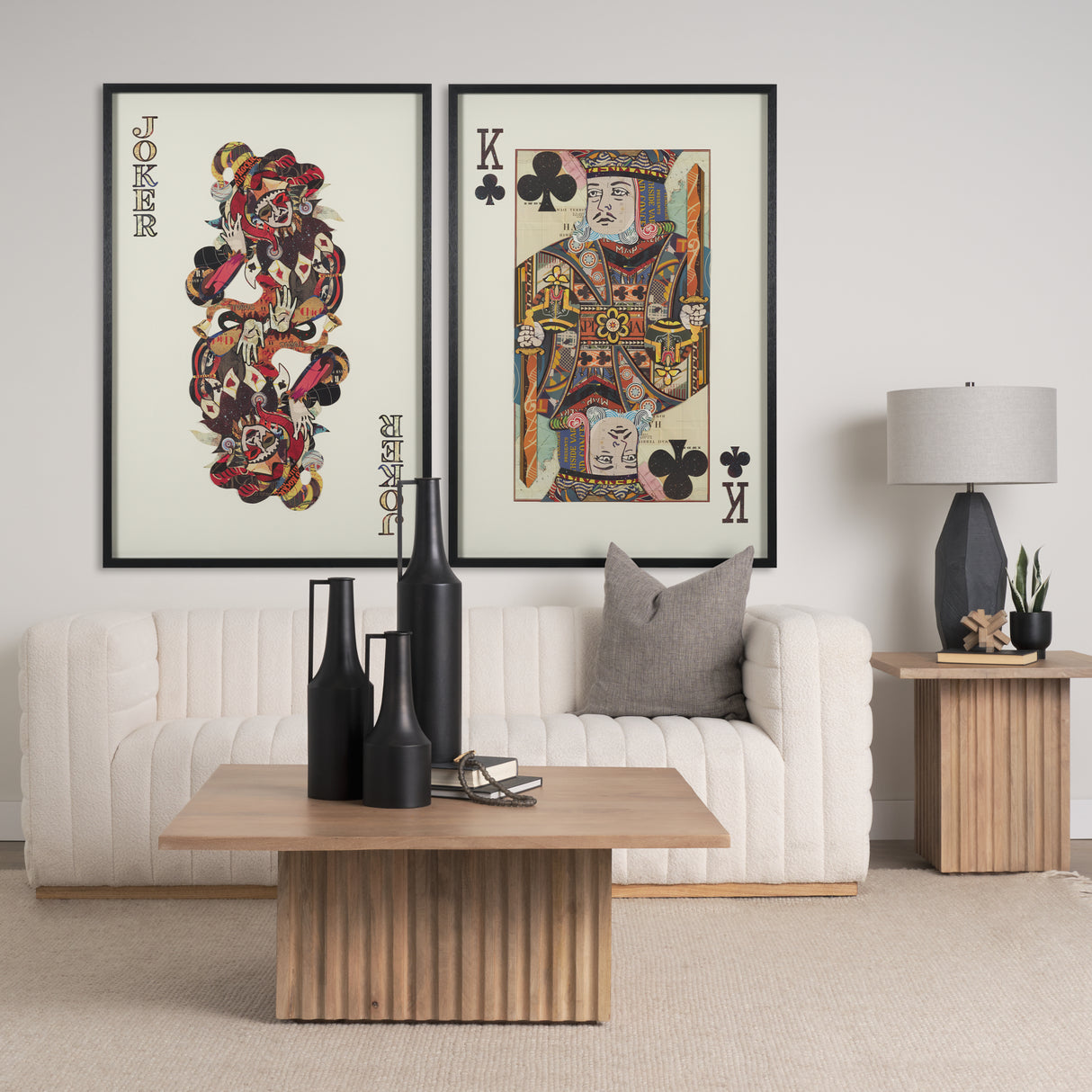 King of Clubs Playing Card a Paper Mosaic Collage Framed Art under Glass from Mercana - Luna Furniture