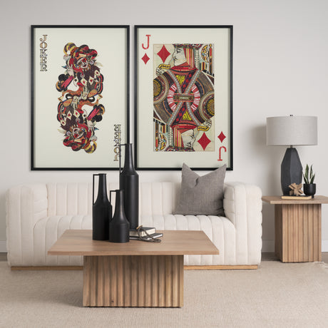 Jack of Diamonds Playing Card a Paper Mosaic Collage Framed Art under Glass from Mercana - Luna Furniture