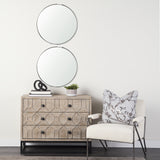 Adrianna 24.4" Black Metal Round Mirror from Mercana - Luna Furniture