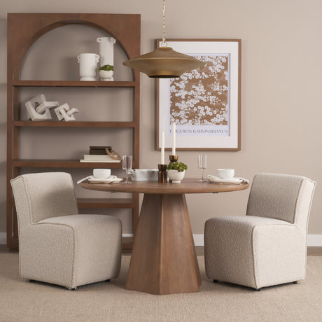 Titus 1-Light Brass Finished Metal Disc Pendant from Mercana - Luna Furniture