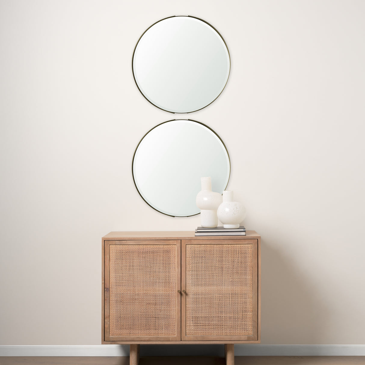 Adrianna 24.4" Gold Metal Round Mirror from Mercana - Luna Furniture